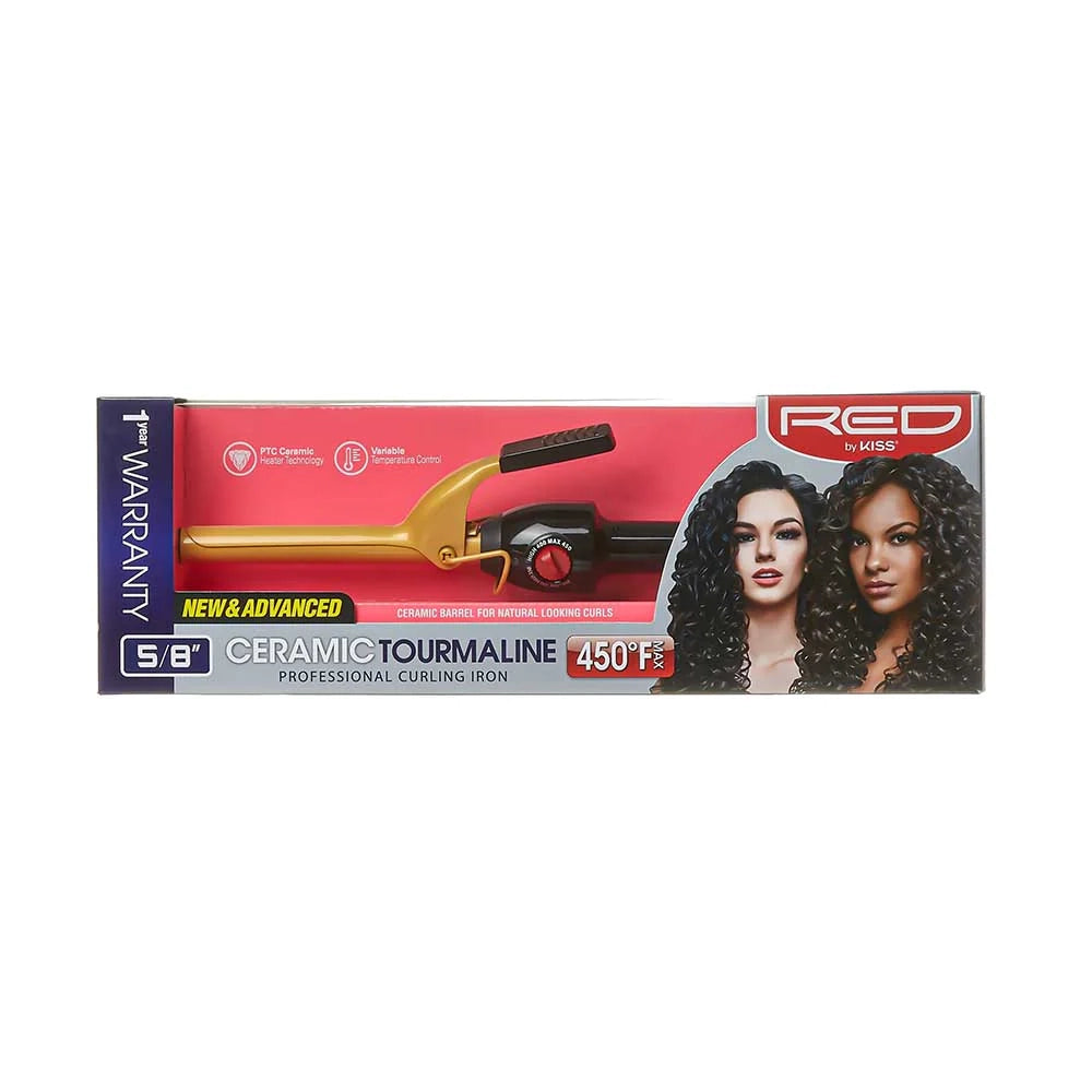 Red by Kiss Ceramic Tourmaline Professional Curling Iron 