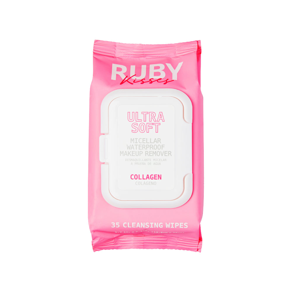Ruby Kisses Micellar Waterproof Makeup Removing Wipes front packaging
