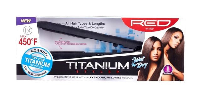 Red By Kiss Titanium Styler Flat Iron 450⁰F Max