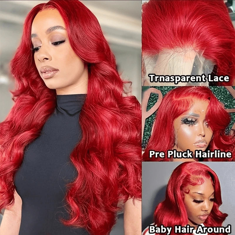 The Wig Black Pink 100% Human Hair Pure Brazilian 13x4 HD Lace 32"/34" Wig - BODY WAVE