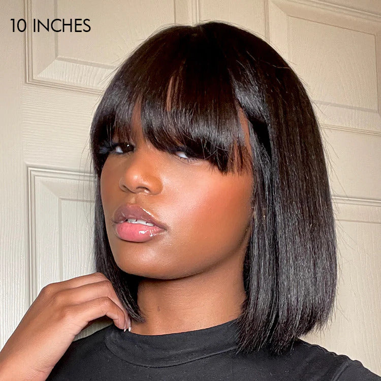 SUPREME 13A Celebrity Grade 100% Unprocessed Human Hair Straight Bob Wig
