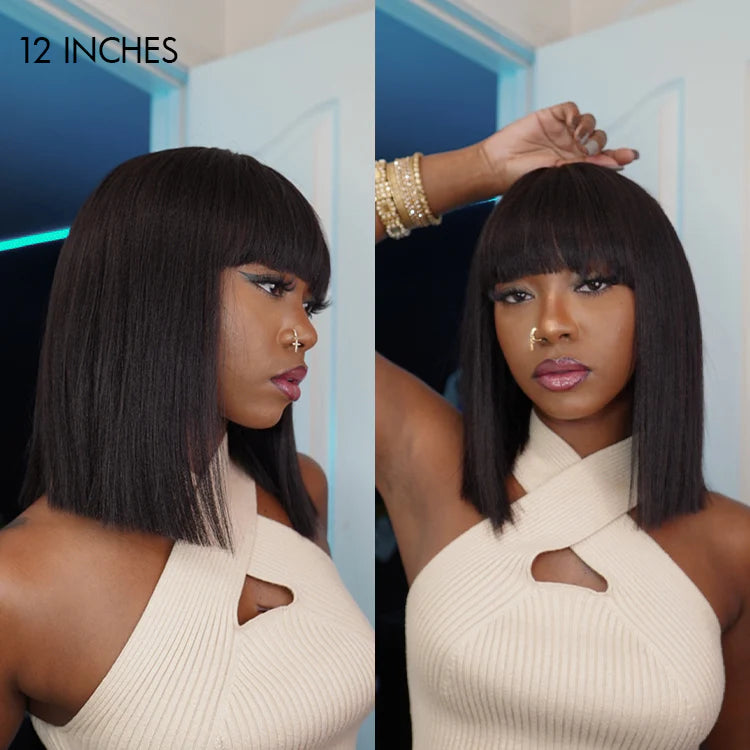 SUPREME 13A Celebrity Grade 100% Unprocessed Human Hair Straight Bob Wig