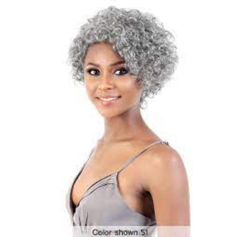 Motown Tress 100% Human Hair Silver Gray Collection Wig