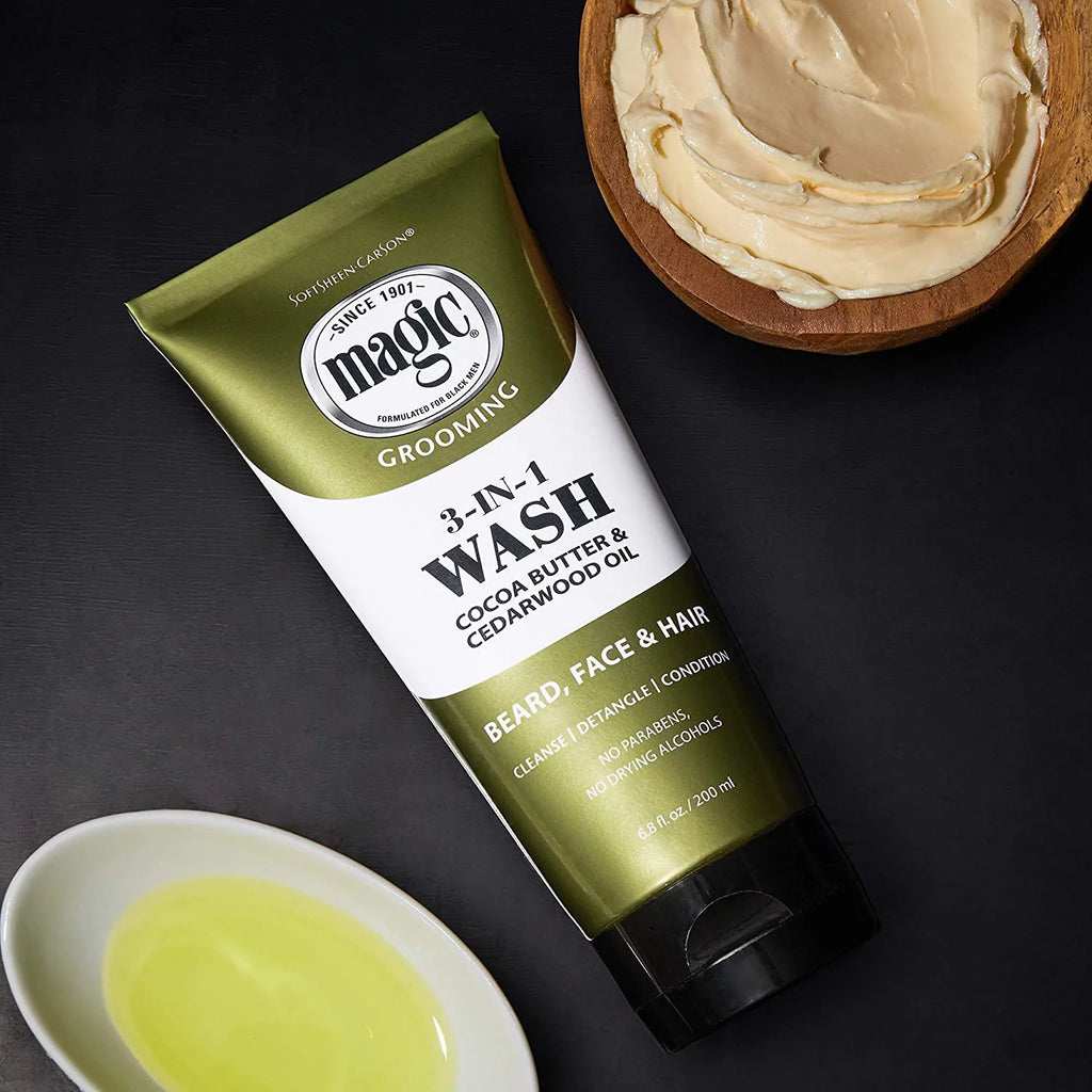 Magic Grooming 3-in-1 Wash- Beard, Face & Hair - 6.8 oz