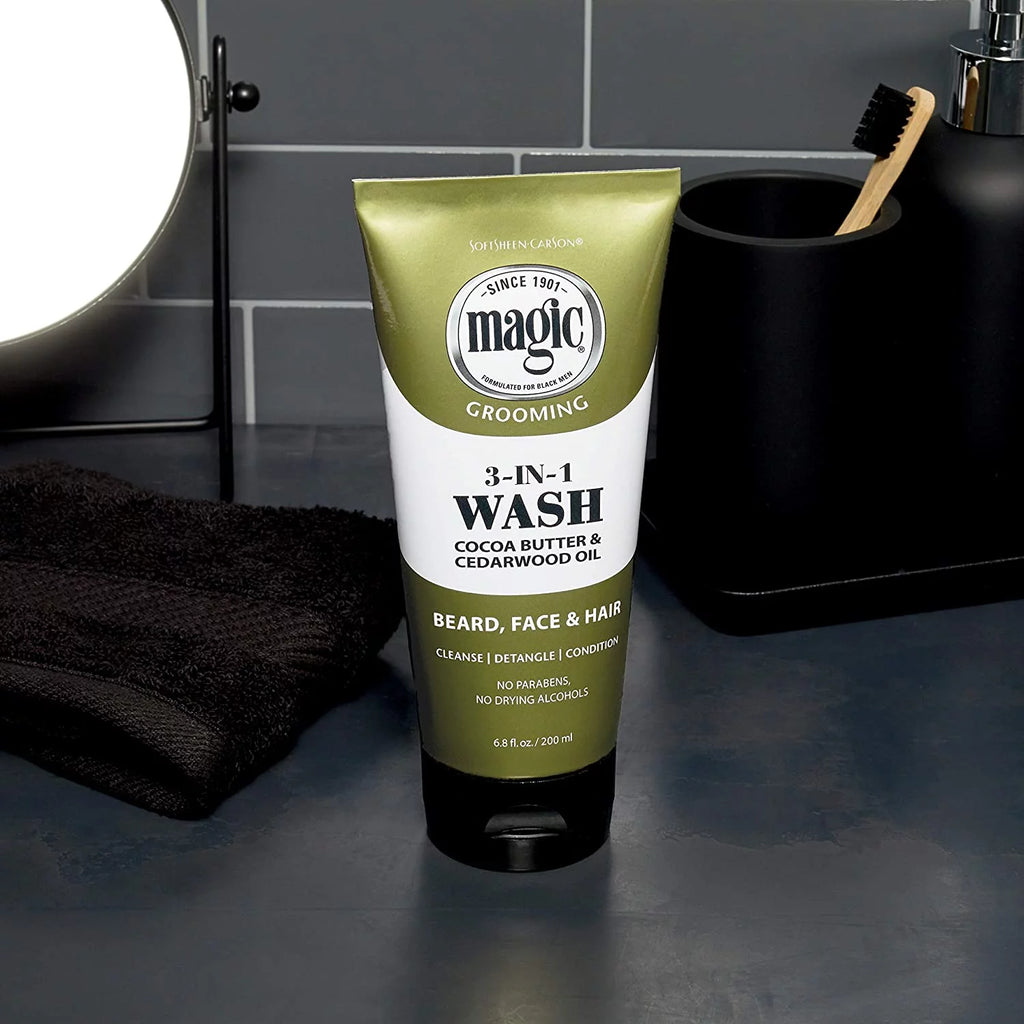 Magic Grooming 3-in-1 Wash- Beard, Face & Hair - 6.8 oz