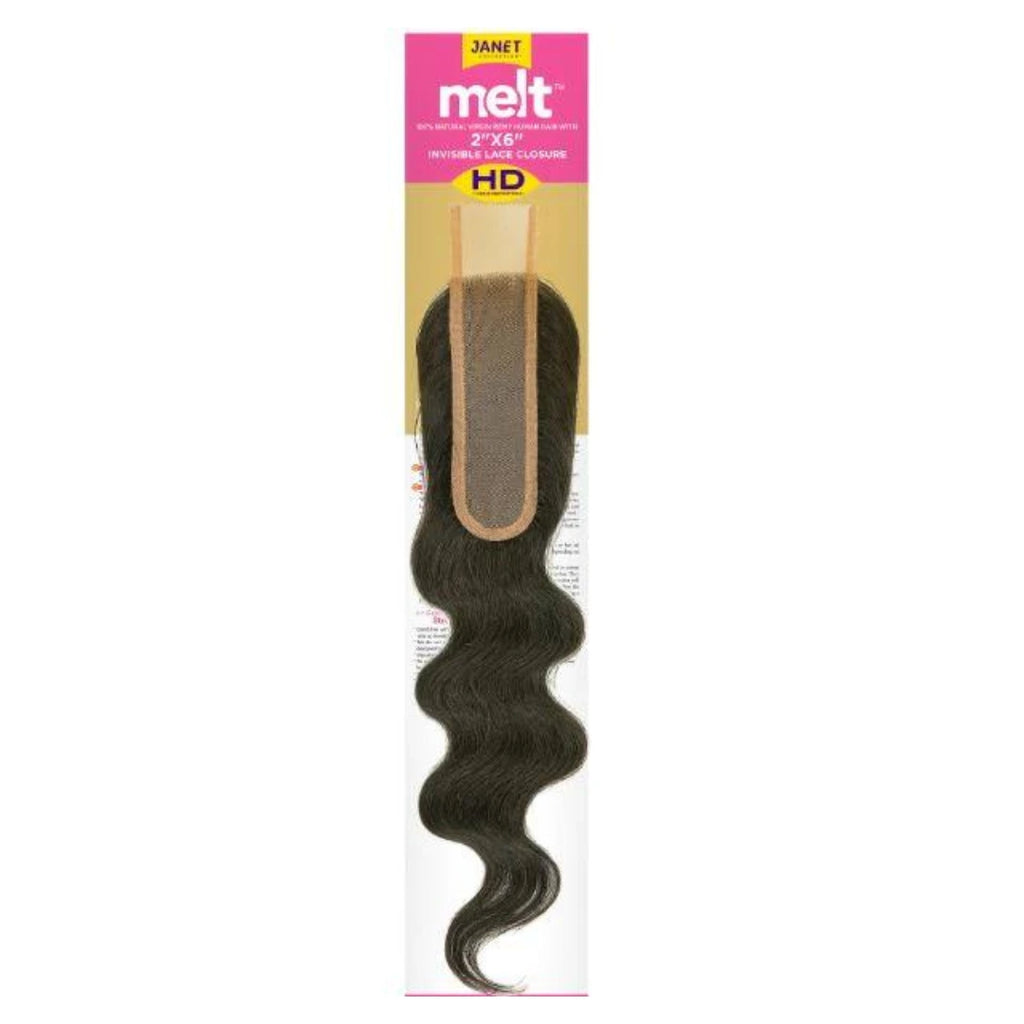 Janet Collection 100% Remi Human Hair Melt 2x6 HD Lace Closure