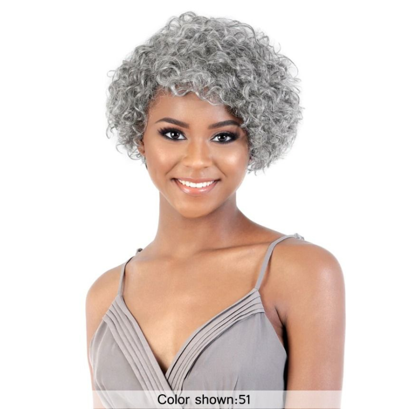 Motown Tress 100% Human Hair Silver Gray Collection Wig