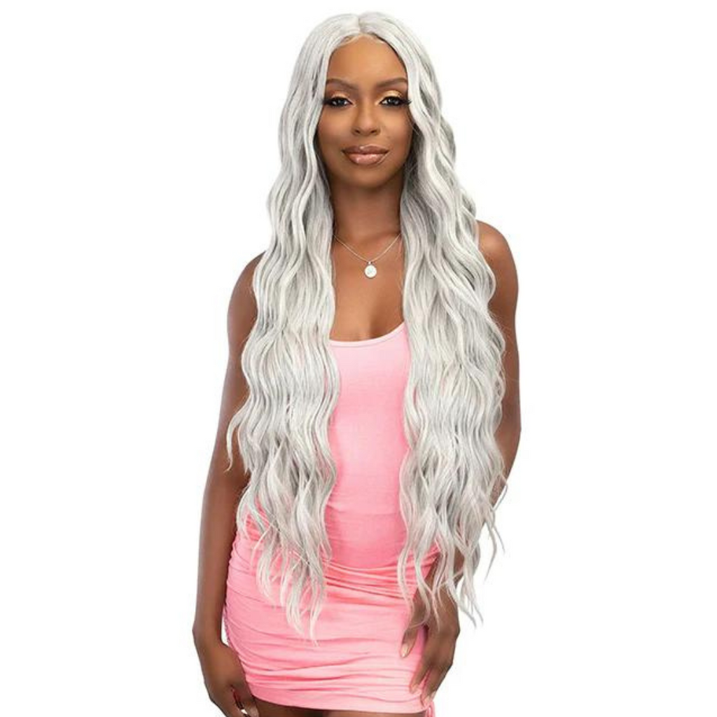 Janet Collection Remy Illusion X-Long Human Hair Blend HD Lace Front Wig- Hibo