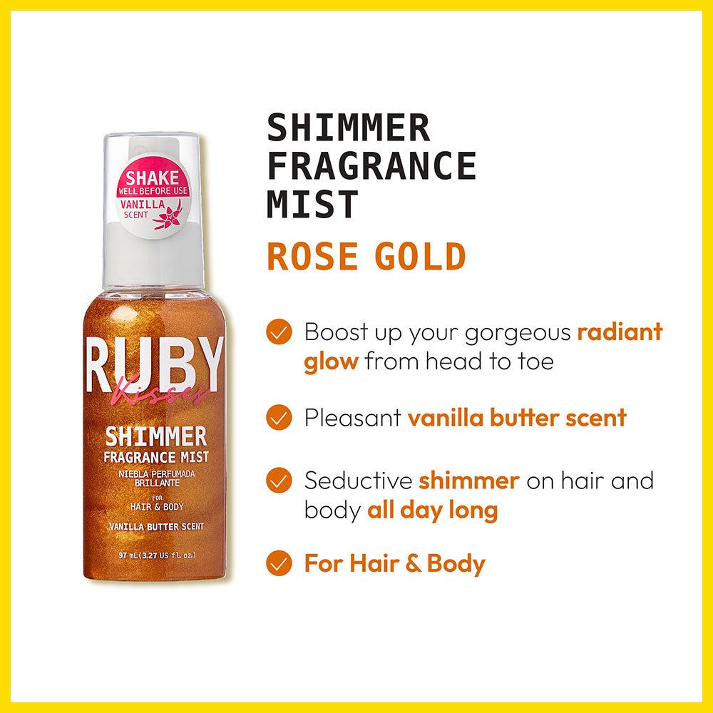 Ruby Kisses Shimmer Fragrance Mist Vanilla Butter Scent- 3.2 oz