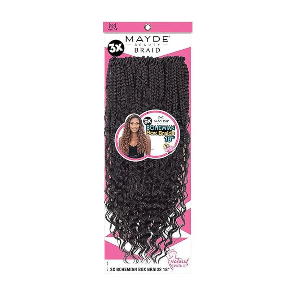 Mayde Beauty Crochet Braid 3X's Bohemian Box Braids 18"