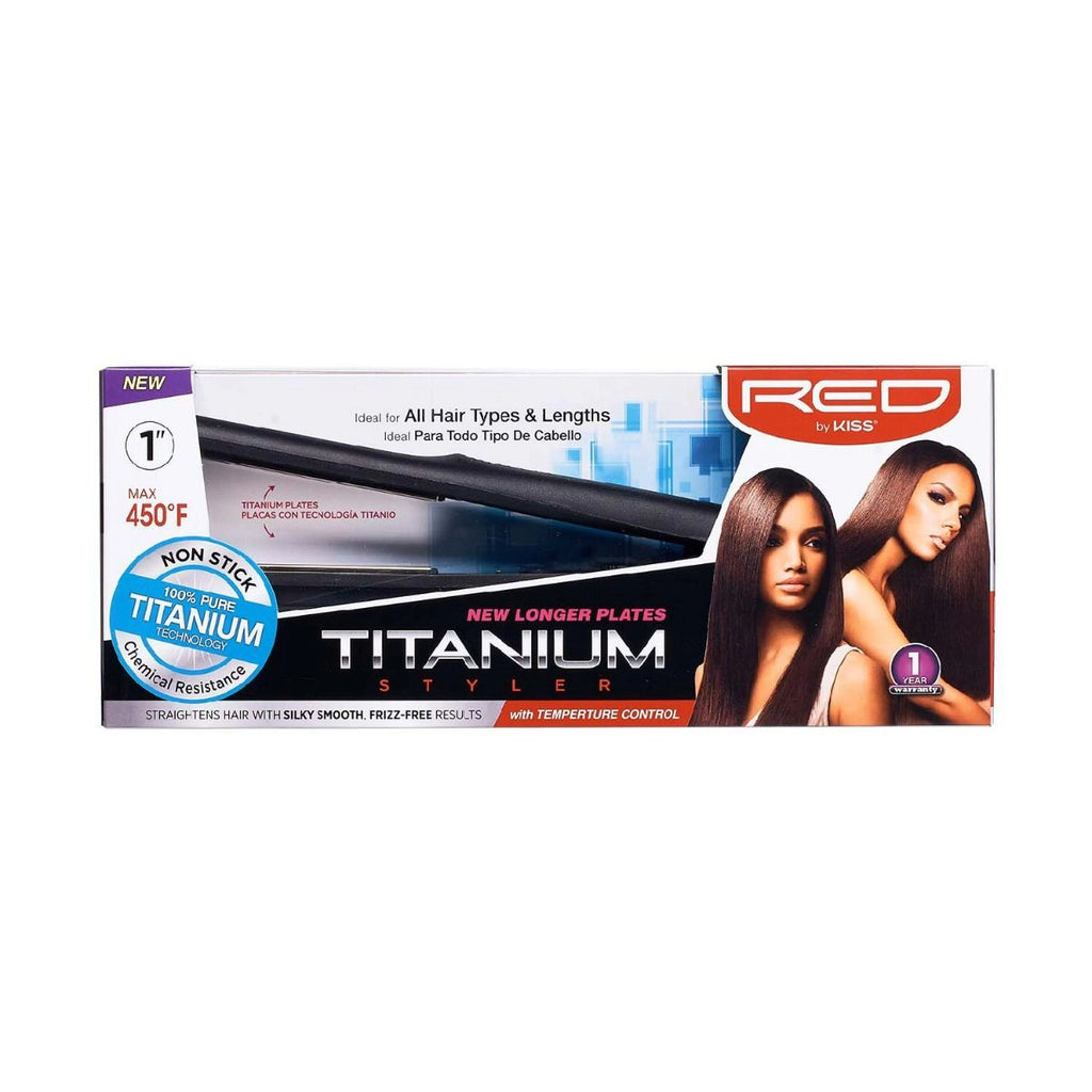 Red By Kiss Titanium Styler Flat Iron 450⁰F Max