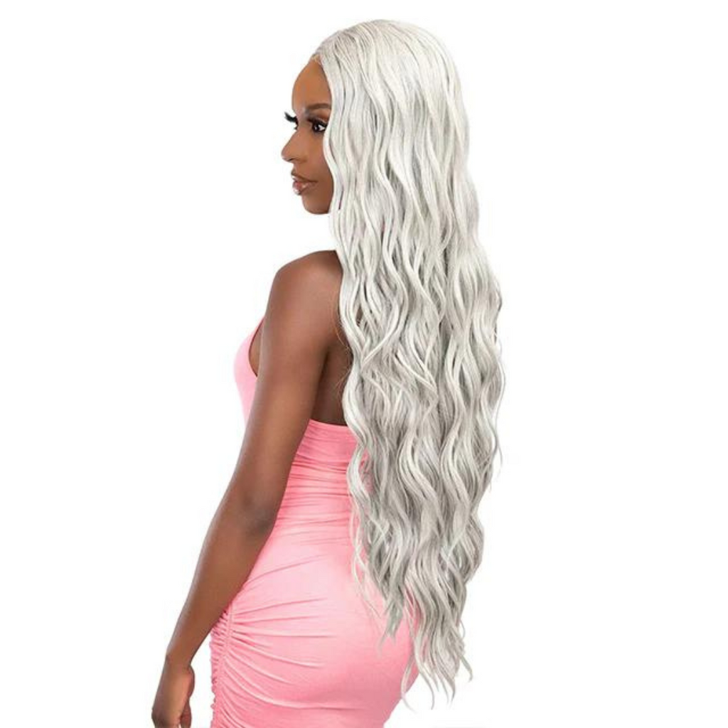 Janet Collection Remy Illusion X-Long Human Hair Blend HD Lace Front Wig- Hibo