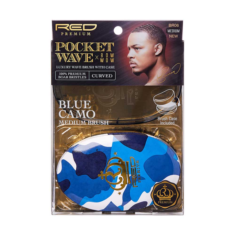 BOW WOW X Pocket Wave Medium Boar Brush with Case by Red by Kiss