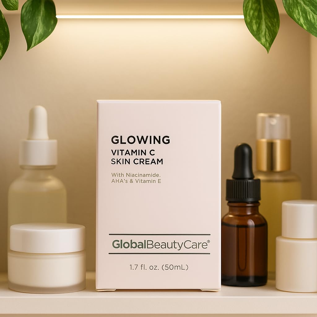Global Beauty Care Vitamin C Skin Cream with Niacinamide & AHA’s 1.7 oz jar front view
