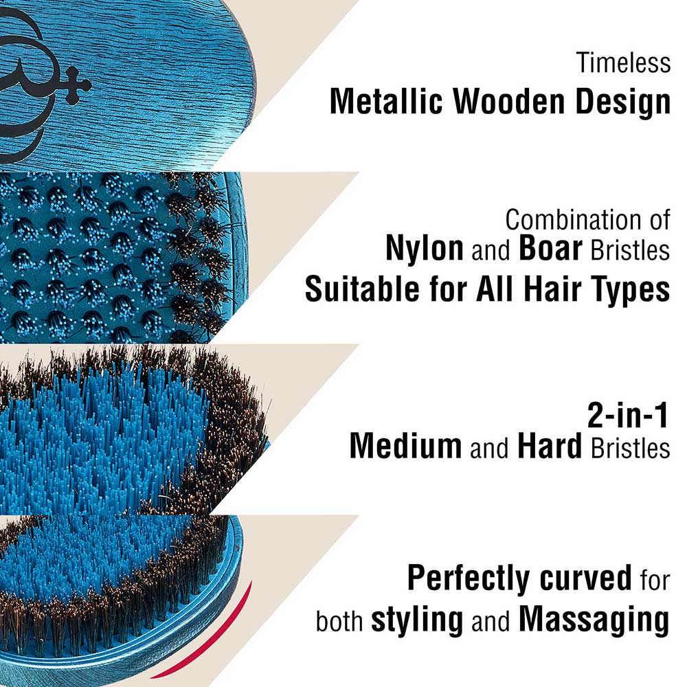 BOW WOW X Pocket Wave Premium Metallic 2-in-1 Boar Brush with Case