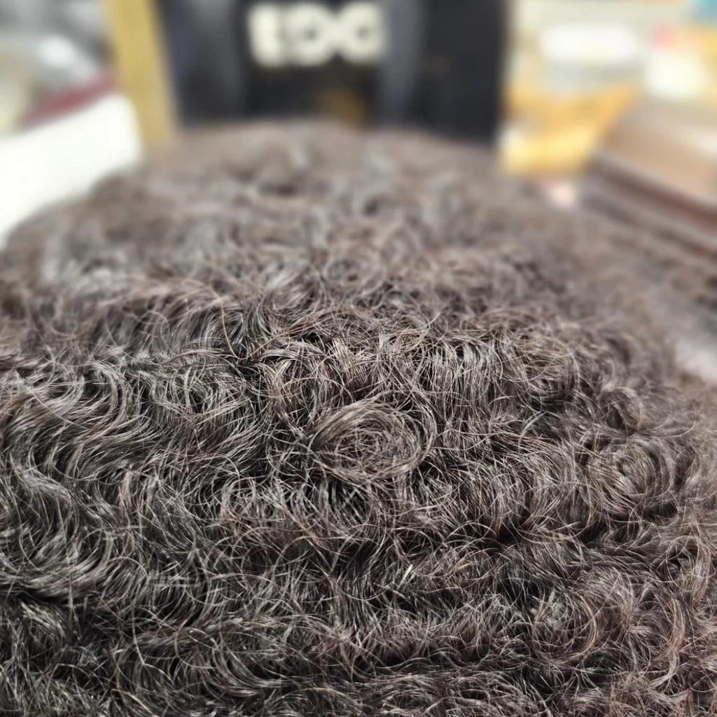 Femi Collection 100% Human Hair Afro Lace Unit for Men -