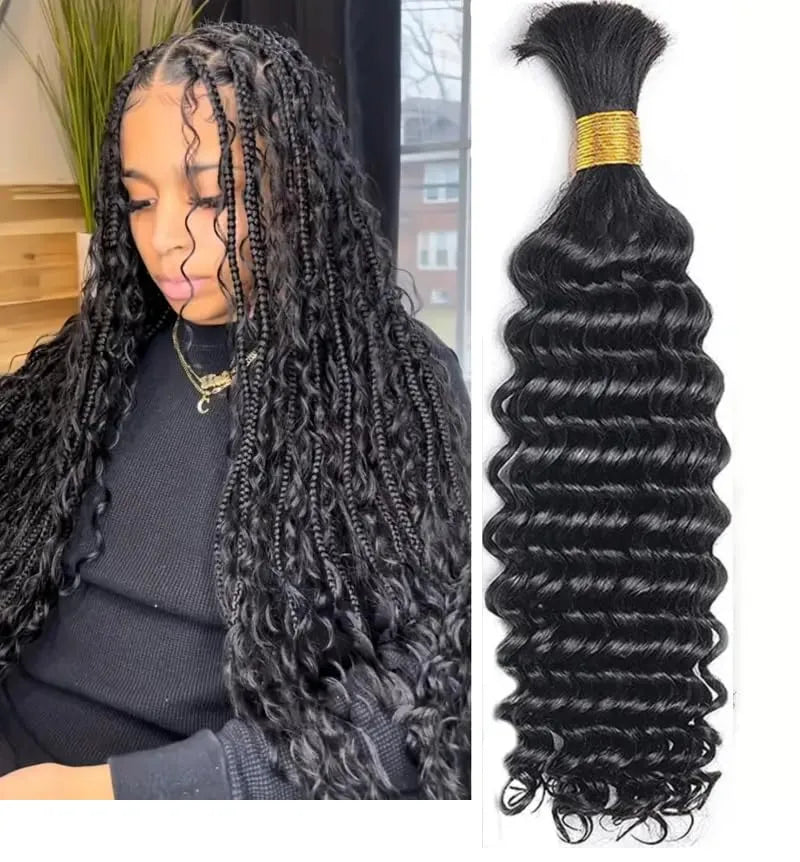 Bebe by Rio Hair 8A Micro Braiding Virgin Human Hair - Deep Wave 18"