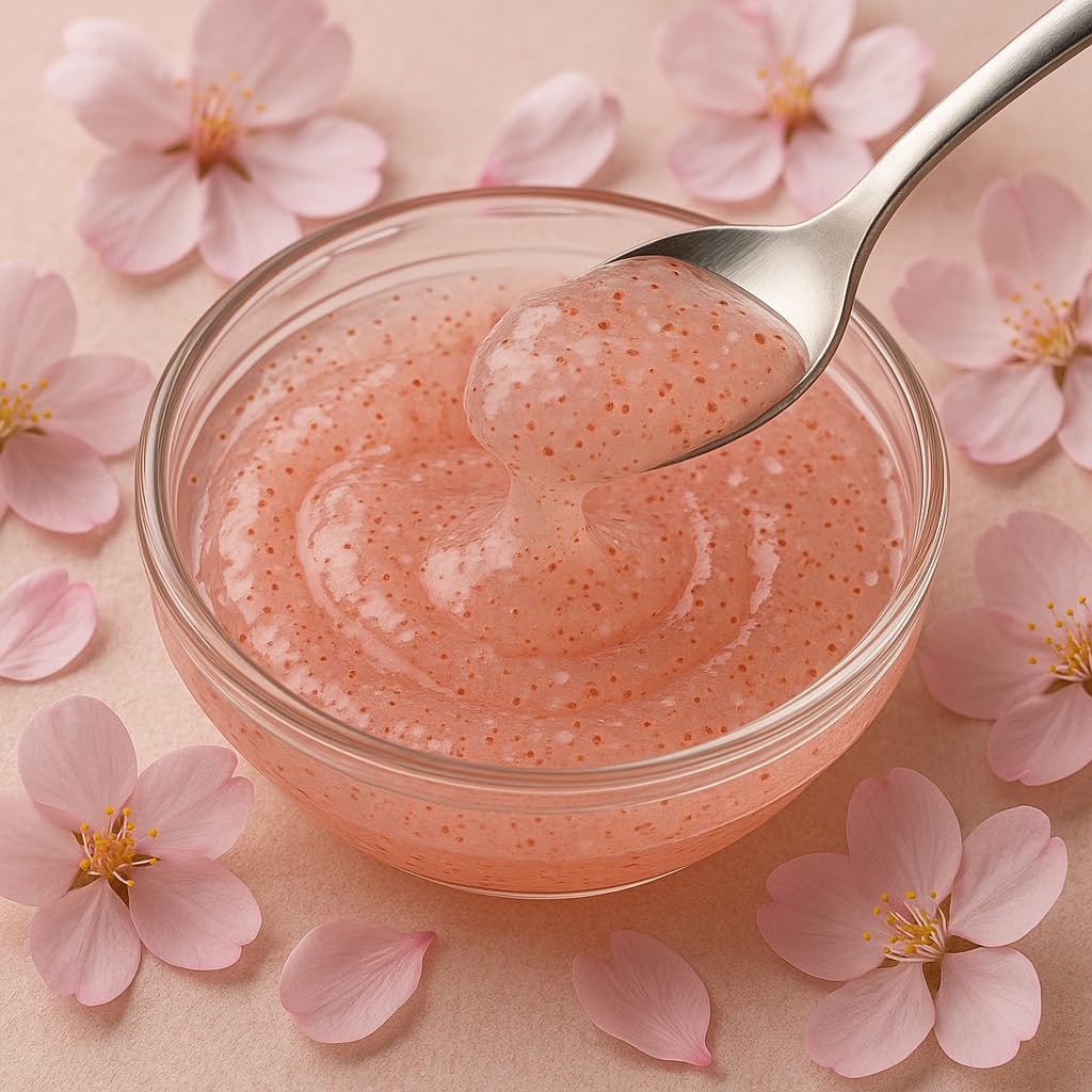 Lathering Spascriptions Cherry Blossom & Vanilla Body Wash with exfoliating beads