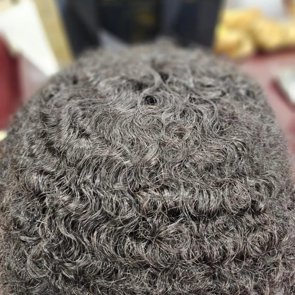 Femi Collection 100% Human Hair Afro Lace Unit for Men -