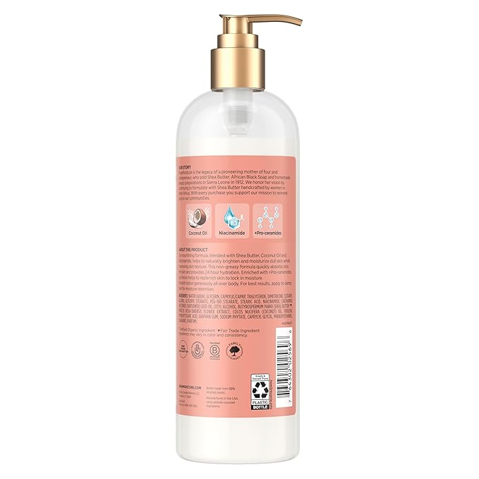 SheaMoisture Coconut & Hibiscus Illuminating Body Lotion 16 oz bottle
