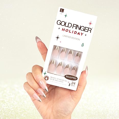 Gold Finger 24 Pcs Holiday Press On Nails 