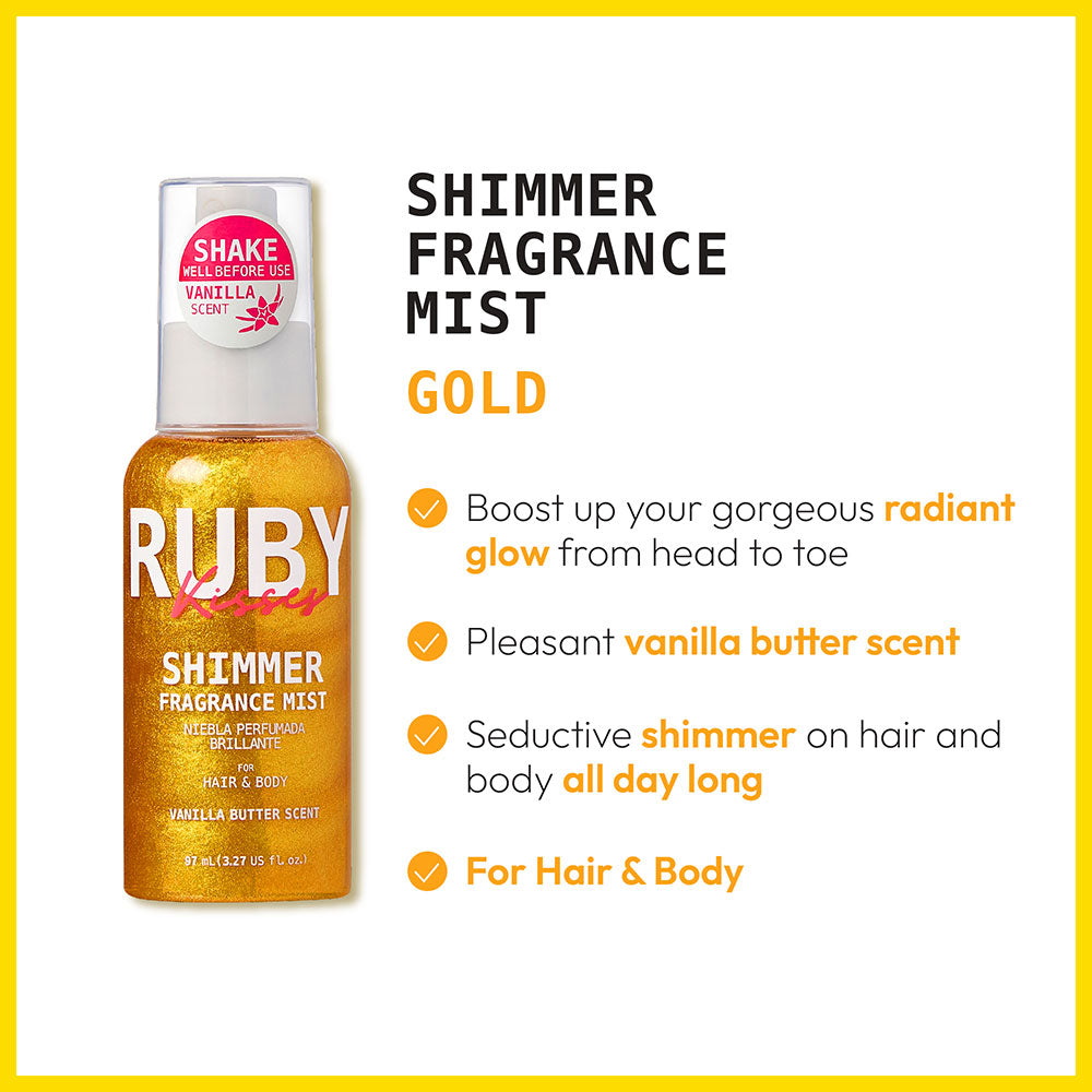 Ruby Kisses Shimmer Fragrance Mist Vanilla Butter Scent- 3.2 oz