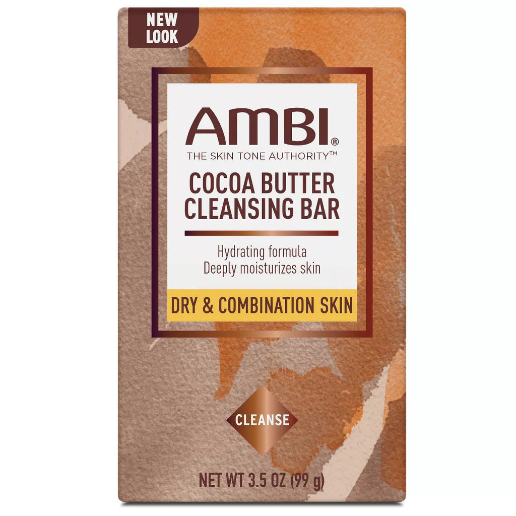 AMBI Cocoa Butter Cleansing Bar Soap - For Dry & Combination Skin - 3.5 oz