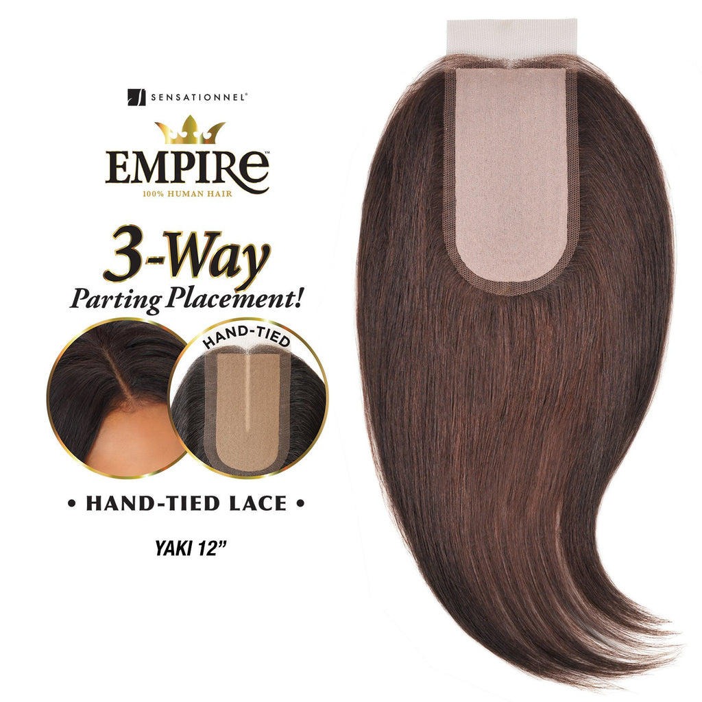 Sensationnel Empire Yaki Human Hair 3-Way Parting Closure - 12" inches