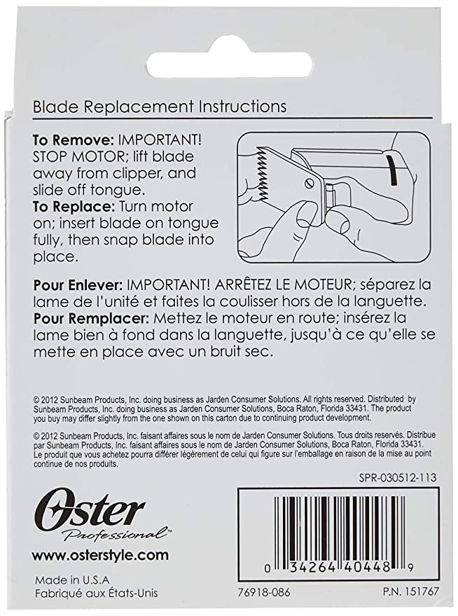 Oster Detachable Clipper Blade- SIZE 1 (3/32" - 2.4MM)