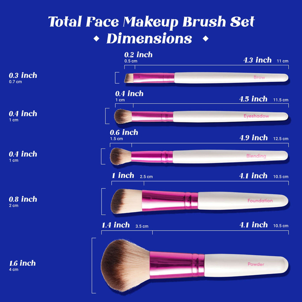 Ruby Kisses Total Face Makeup Brush Set 