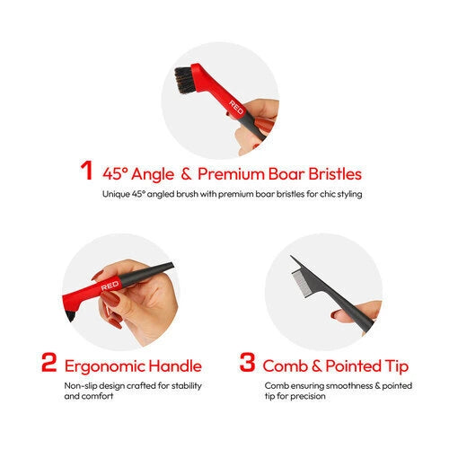 45° Angled Edge Pro Brush with Pin Tail by Red by Kiss