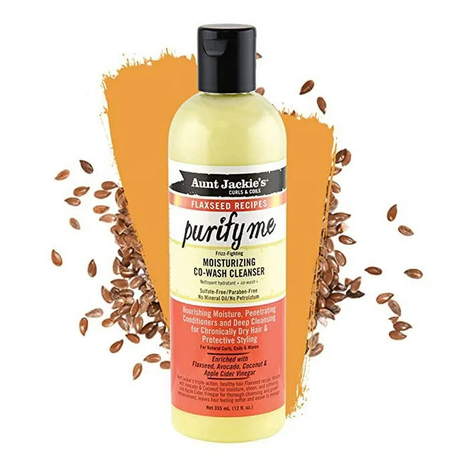 Aunt Jackie's Flaxseed Recipes Purify Me Frizz-Fighting Moisturizing Co-Wash Hair Cleanser - 12 oz
