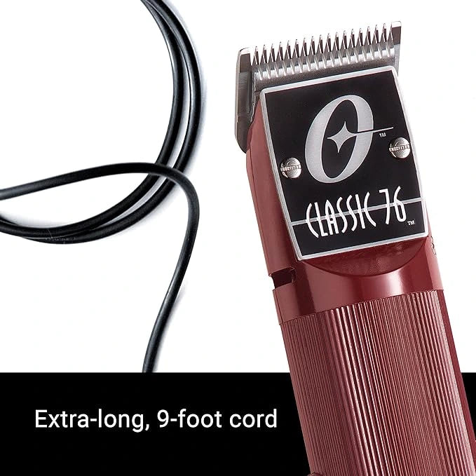 Oster Professional Classic 76 for Barbers and Hair Cutting with Detachable Blade, Burgundy