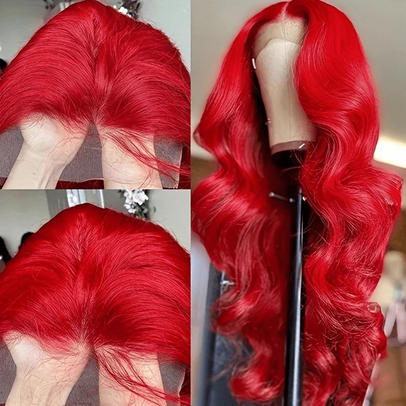 The Wig Black Pink 100% Human Hair Pure Brazilian 13x4 HD Lace 32"/34" Wig - BODY WAVE