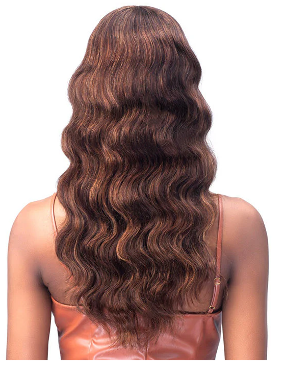 Bobbi Boss Unprocessed 100% Human Hair Wavy Wig with Bangs - Adeline