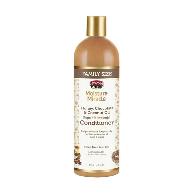 African Pride Moisture Miracle Honey & Coconut Oil Sulfate-Free Conditioner - 16 oz (Family Size)