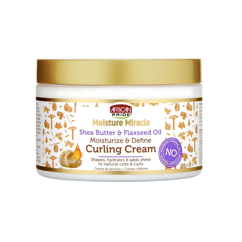 African Pride Moisture Miracle Shea Butter & Flaxseed Oil Curling Cream - 12 oz