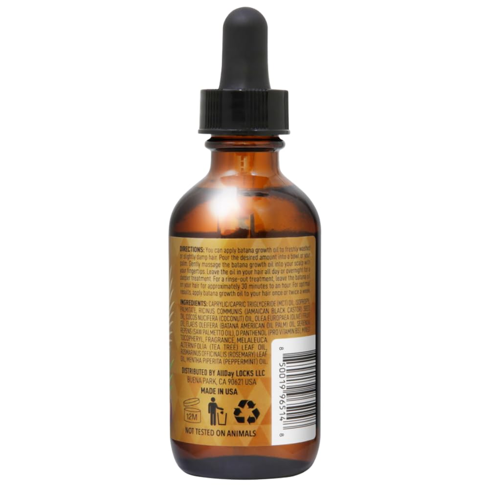 AllDay Locks Batana Hair Growth Oil 2 oz back label
