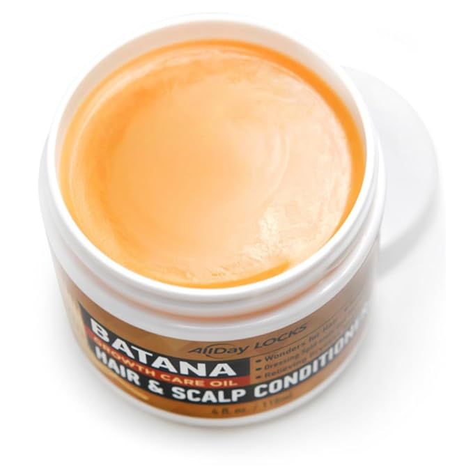 Rich creamy texture of AllDay Locks Batana conditioner
