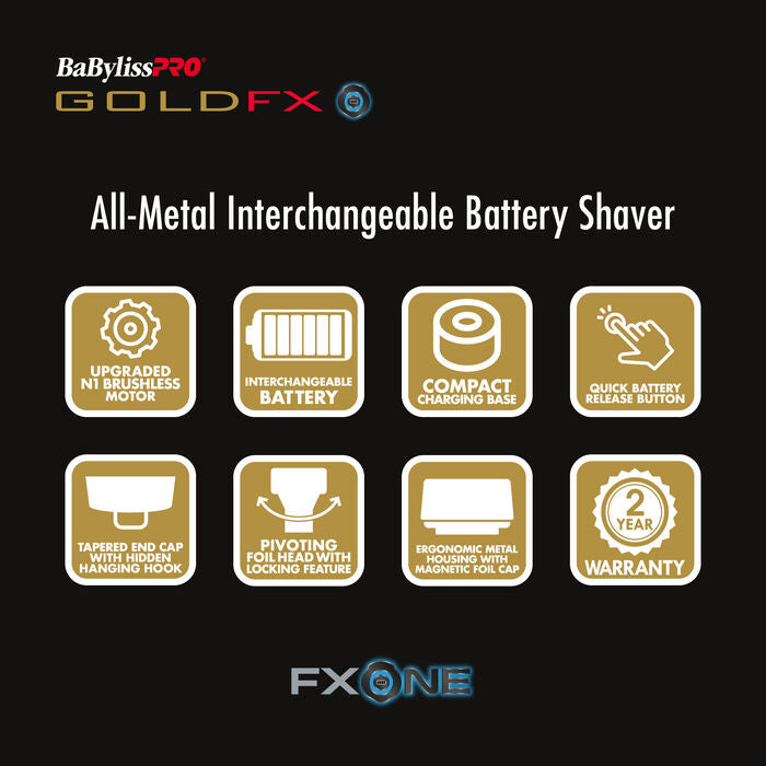 BaBylissPRO® FXONE™ GoldFX DOUBLE Foil Shaver