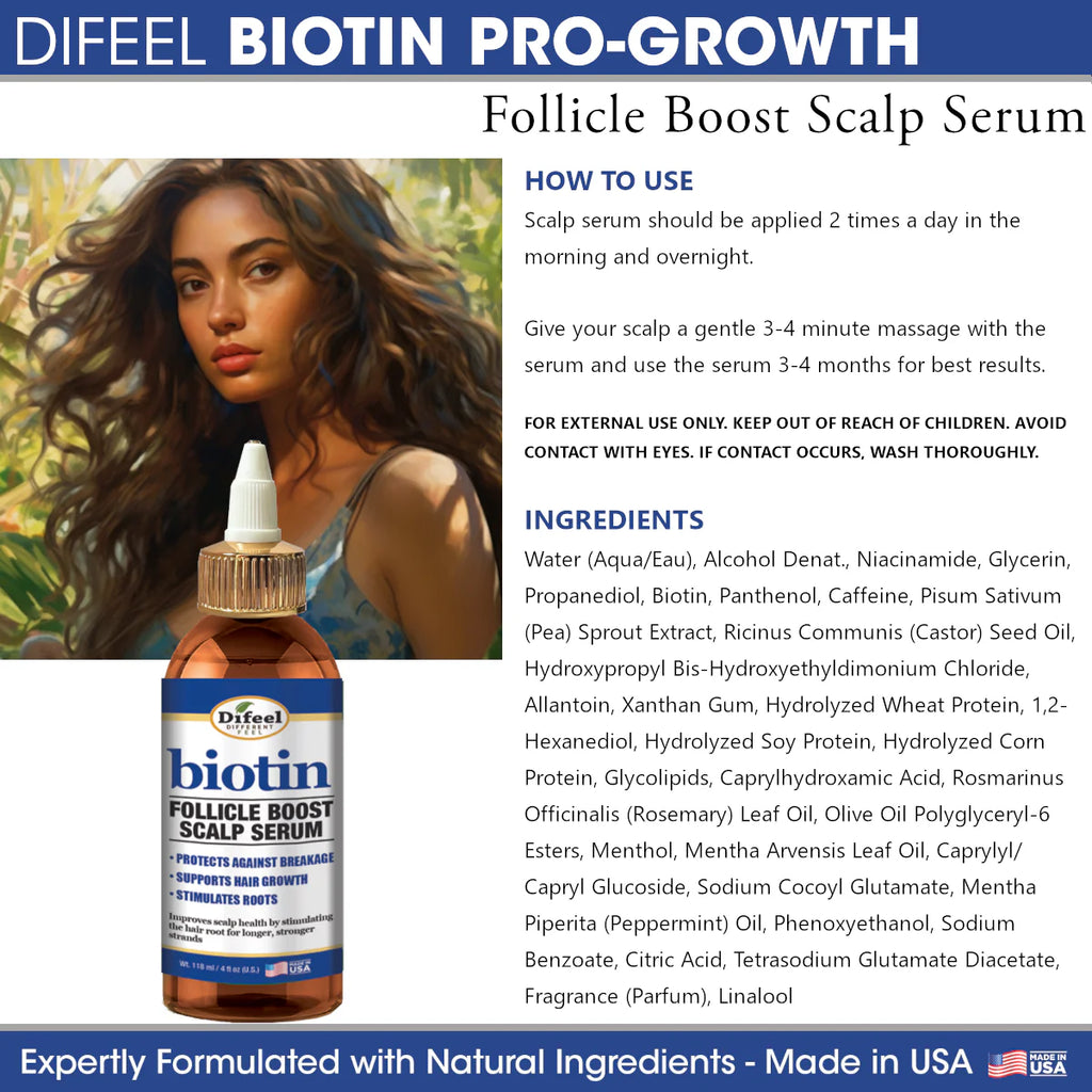 Difeel Biotin Follicle Boost Scalp Serum - 4 oz