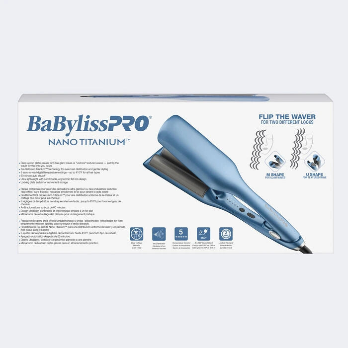 BaBylissPRO® Nano Titanium™ Ionic Deep Waver- Unique Deep Waved Plates