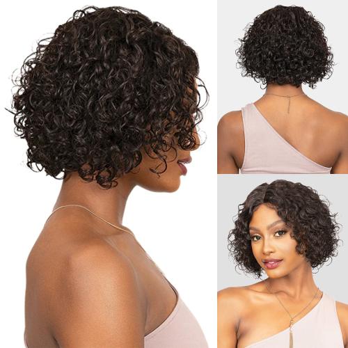 Janet Collection Natural Virgin Remy Human Hair Wig Hand-Tied Lace Deep Part - Jalia