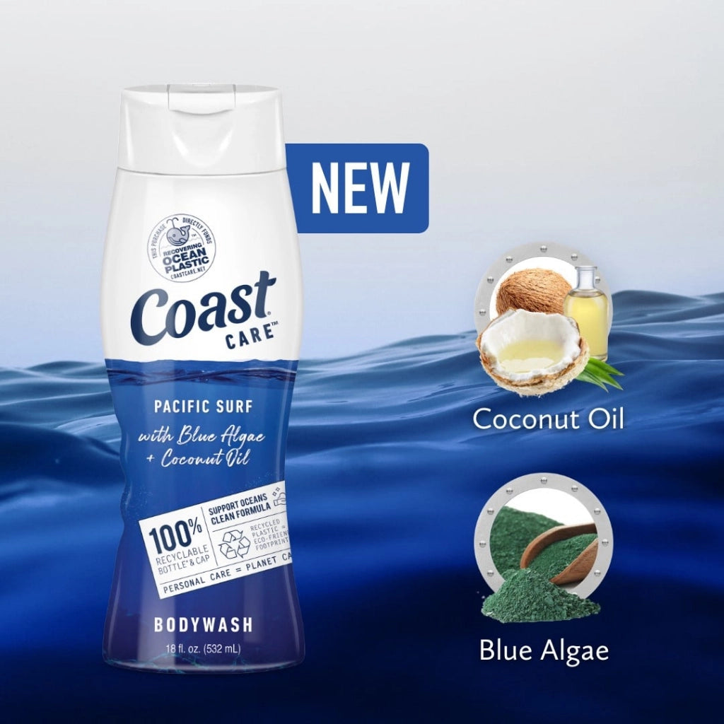 Coast Care Pacific Surf with Blue Algae & Coconut Oil Body Wash - 18 oz