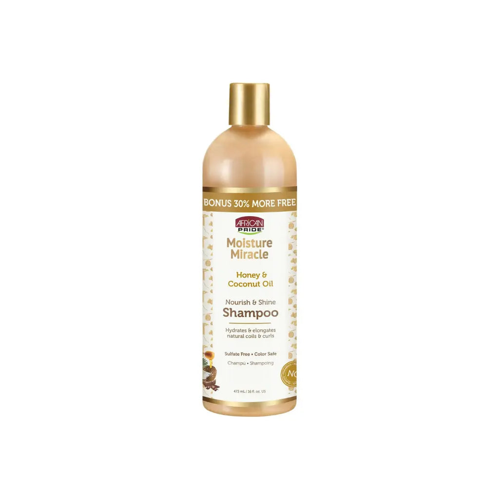 African Pride Moisture Miracle Honey & Coconut Oil Sulfate-Free Shampoo - 16 oz (Family Size), Shop Supreme Beauty