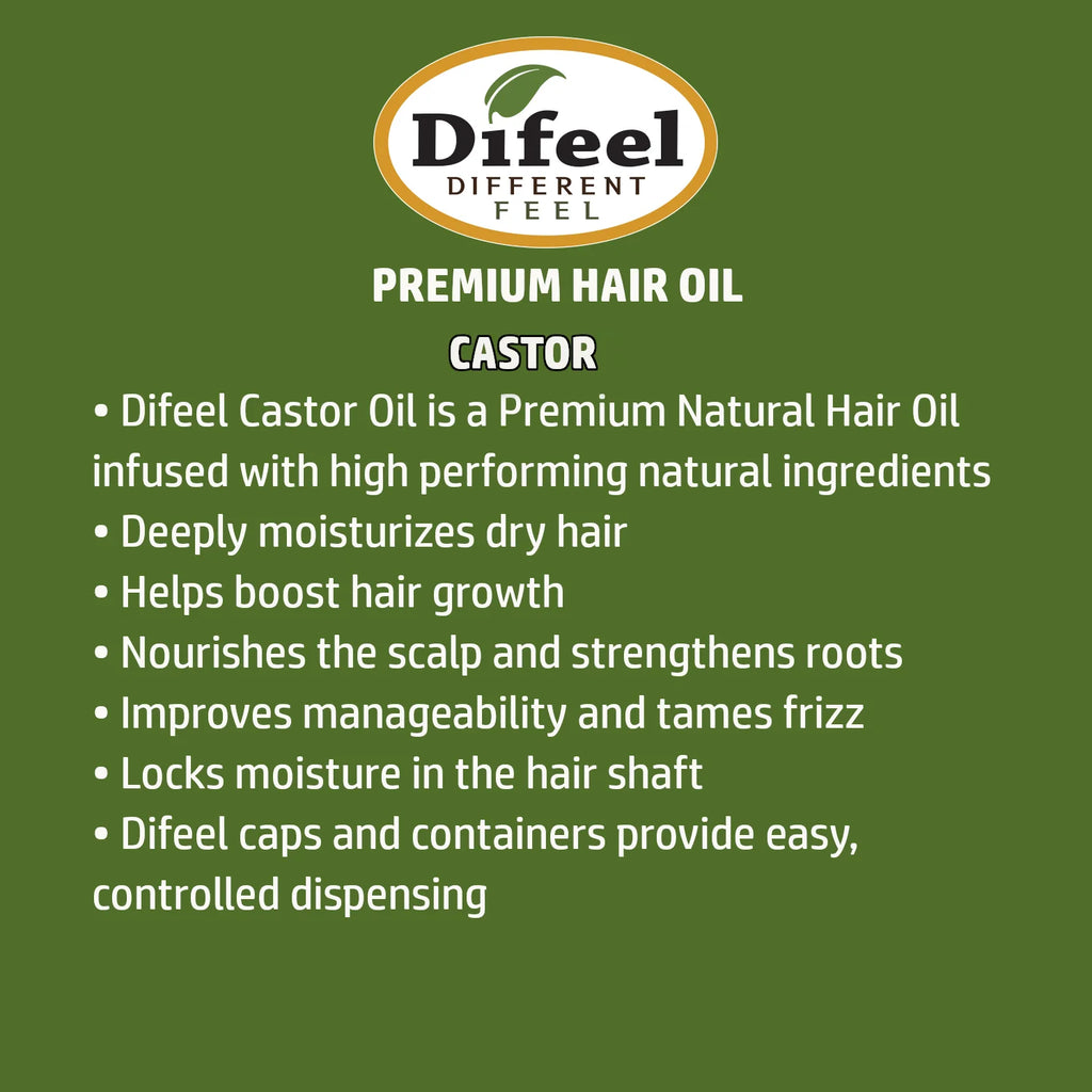 Difeel Castor Premium Hair Oil - 2.5 oz