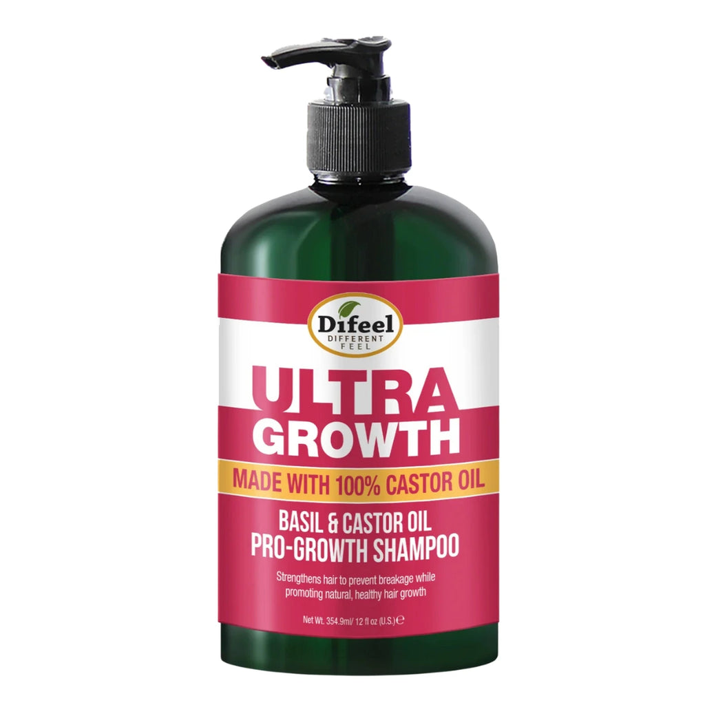 Difeel Ultra Growth Basil & Castor Oil Shampoo - 12 oz