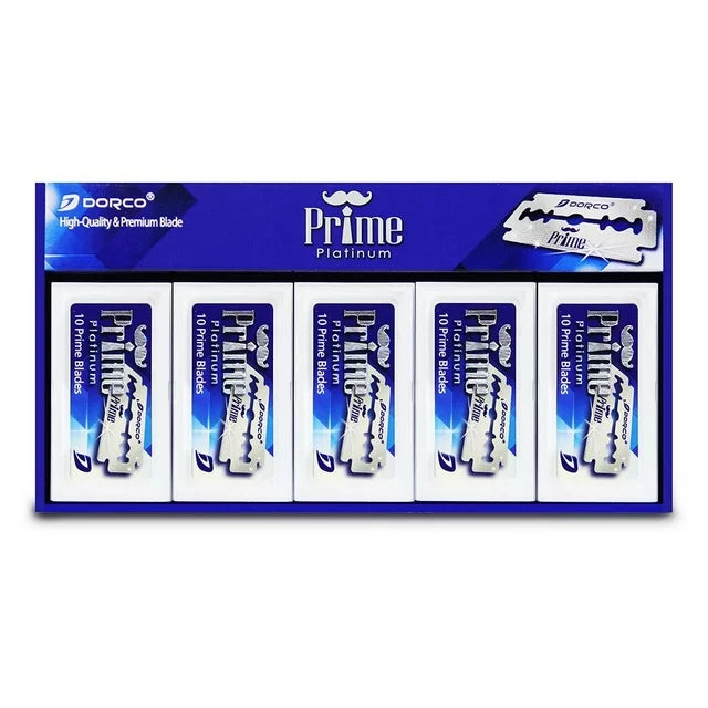 Dorco Prime Platinum Double Edge Razor Blades - 10/Pack - 100 Count