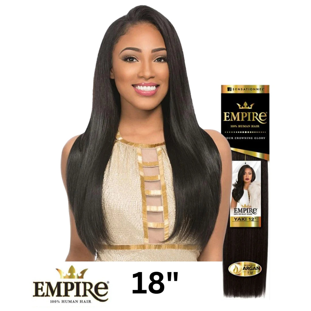 SENSATIONNEL EMPIRE 100% HUMAN HAIR YAKI WEAVE - 18" INCH