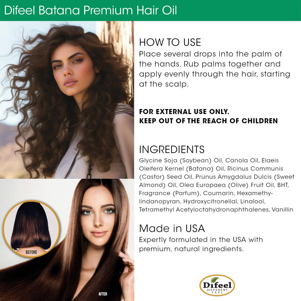 Difeel Batana Premium Hair Oil - 7.1 oz